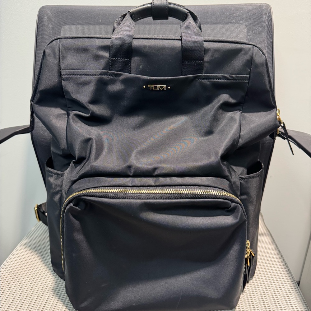 Tumi Framed Isabelle Voyaguer Backpack with Gold Hardware
